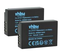 vhbw 2X batería Compatible con Canon EOS Kiss X8i, 8000D, 800D, 250D, 77D
