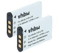 vhbw 2X batería Compatible con Canon IXUS 285 HS | IXUS 285 HS A cámara (450 mAh, 3,6 V, Li-Ion)