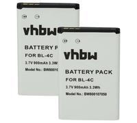 vhbw 2x batería compatible con MaxCom MM428 | MM355, MM143, MM136BB, MM400BB, MM422, MM400, MM355BB móvil, smartphone (900 mAh, 3,7 V, Li-Ion)