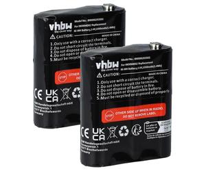 vhbw 2X batería Compatible con Motorola Talkabout T6500R, T6510, T800, T6500, T6530, T82, T82 Extreme Radio (1500 mAh, 3,6 V, NiMH)