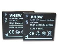 vhbw 2X batería Compatible con Panasonic Lumix DMC-S1S, DMC-S1N, DMC-S2, DMC-S1PA, DMC-S1K, DMC-S1A, DMC-S2K cámara (550 mAh, 3,7 V, Li-Ion)