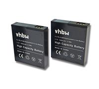 vhbw 2X batería Compatible con Rollei Actioncam 230, 410, 240, 400 cámara de vídeo (1000 mAh, 3,7 V, Li-Ion)