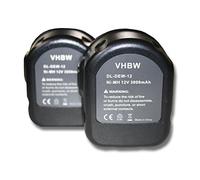 vhbw 2X batería Compatible con Würth BS12A Power, 700900320 Herramienta (3000 mAh, NiMH, 12 V)