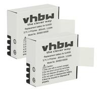 vhbw 2X Batería Recargable Compatible con Vemont 1080p 12MP Action Camera cámara de vídeo (900 mAh, 3,7 V, Li-Ion) con Chip