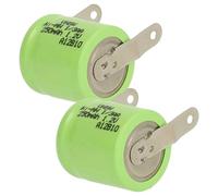 vhbw 2X Batería reemplaza 1/3AA | para modelismo (250mAh, 1,2V, NiMH, verde, con terminal soldadura (U))
