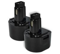 vhbw 2X Batería reemplaza Dewalt DE9074, DC9062, DE9036, DE9061, DE9062, DW9061, DW9062 para Herramientas eléctricas (1500 mAh, NiMH, 9,6 V)