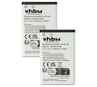 vhbw 2X batería reemplaza Nokia BL-5CA, BL-5CB, 0106G20624418, BL-5C, 0670397417535 para móvil, Smartphone (1200 mAh, 3,7 V, Li-Ion)