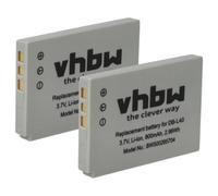 vhbw 2X batería reemplaza Sanyo DB-L40AU, DB-L40 para cámara de vídeo (800 mAh, 3,7 V, Li-Ion)