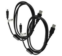 vhbw 2x Cable datos, USB (USB estándar A a cámara) compatible con Panasonic Lumix DMC-FX01, DMC-FT5 cámara, 150 cm