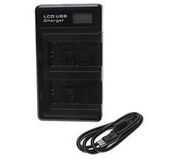 vhbw 2X Cargador Dual Compatible con Canon Legria HF R86, HF R88 cámara videocámara/batería - Cargador con Pantalla