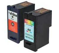 vhbw 2X Cartuchos de Tinta Compatible con Lexmark P350, X4850, X4875, X4950, X4975, X4975VE, X6570, X6575 - Negro, CMY (Rellenado)