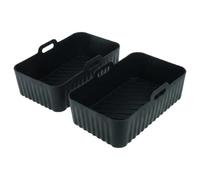 vhbw 2x cesta compatible con Ninja AirFryer AF400EU, AF451EU freidora de aire caliente - 20 x 13 x 7 cm, silicona, sin BPA, apto para lavavajillas