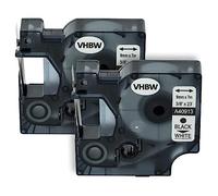 vhbw 2x cinta de escritura compatible con Dymo LabelPoint 150, 300, 350, 200, 250, 100 impresora etiquetas 7m x 9 mm negro a blanco