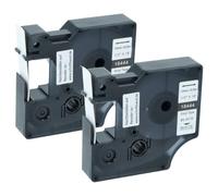 vhbw 2x cinta de escritura compatible con Dymo Rhino 6000, 5000, 5200, 4200, 3000, 1000 impresora etiqueta 5,5m x 12 mm negro a blanco, vinilo