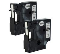 vhbw 2x cinta de escritura reemplaza Dymo 18051 para impresora etiquetas negro a blanco, casete de tubo termorretráctil, 6 mm