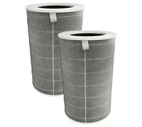 vhbw 2x Filtro carbón activo compatible con Xiaomi Smart Air Purifier 4 Pro purificador de aire - Filtro de aire H12 gris blanco