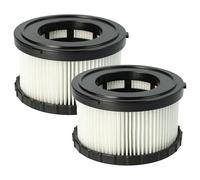 vhbw 2x Filtro compatible con Dewalt DCV517N-XJ 18V, DCV517N 18V, DC 515 18V, DCV 517 N 18V aspiradora - filtro Hepa negro blanco