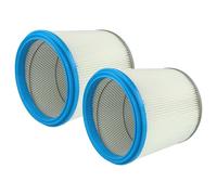 vhbw 2x Filtro plisado compatible con Hilti TDA-VC40U, TDA-VC60, TDA-VC60U aspiradora - azul plata blanco lavable