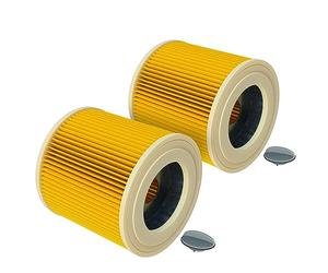 vhbw 2x Filtro plisado compatible con Kärcher A 1000, A 1001, A 2111, A 2131 pt, A 2201, A 2234 pt, A 2901 aspiradora - amarillo