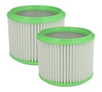 vhbw 2x Filtro plisado compatible con Makita 83203 BJA, VC2512L, 448 83203BJA, VC2012L, P-70219, VC2010L aspiradora - verde blanco