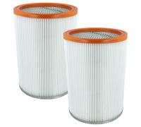 vhbw 2x Filtro plisado compatible con Nilfisk-Alto EC 850, 41164, EC 850-E aspiradora - naranja blanco