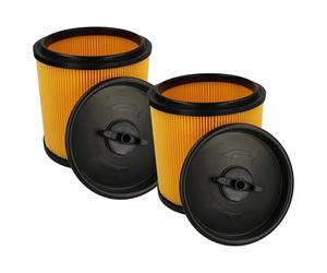 vhbw 2x Filtro plisado compatible con Ryobi RVC-1220I, RACWDV, RVC1218P, RVC-1430PPT, RVC-1530IPT-G aspiradora - amarillo negro