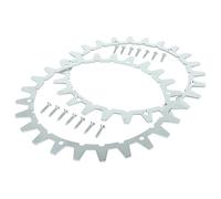 vhbw 2x rueda dentada compatible con Worx L WR147E.1, WR148E, WR153E, WR155E robot cortacésped - acero inoxidable, 24 dientes, incl. tornillos