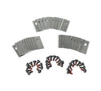 vhbw 30x cuchilla repuesto compatible con Worx Landroid L WR900E, WR155E, WR147E, M500 cortacésped - Recambio, plata, acero inoxidable