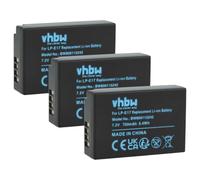 vhbw 3X batería Compatible con Canon EOS Kiss X8i, 8000D, 800D, 250D, 77D | para Kiss X10, 750D, 850D, 200D, 760D cámara (750 mAh, 7,2 V, Li-Ion)