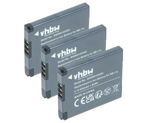 vhbw 3X batería Compatible con Canon PowerShot SX430 IS cámara (500 mAh, 3,7 V, Li-Ion)