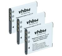 vhbw 3X batería Compatible con Casio Exilim EX Serie S200, Z680, Z690, ZS15, ZS20, ZS10, ZS12 cámara (550 mAh, 3,6 V, Li-Ion)