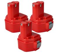 vhbw 3X batería Compatible con Makita 6217DWDE, 6216DWFE, 6217D, 6216DWBE, 6216D, 6216DWDE, 6213DWBLE Herramienta (3000 mAh, NiMH, 12 V)