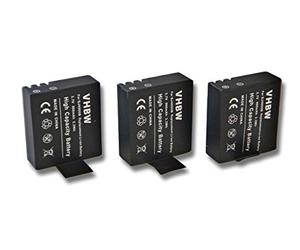 vhbw 3X batería Compatible con Midland H9, H5+, H5, H3 cámara de vídeo (900 mAh, 3,7 V, Li-Ion) con Chip