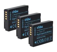 vhbw 3X batería Compatible con Panasonic Lumix DMC-TZ10, DMC-3D1, DMC-TZ25, DMC-TZ22, DMC-TZ20, DMC-TZ18 cámara (750 mAh, 3,6 V, Li-Ion)