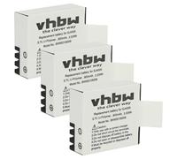 vhbw 3X batería Compatible con Rollei Actioncam 625 cámara de vídeo (900 mAh, 3,7 V, Li-Poli) con Chip