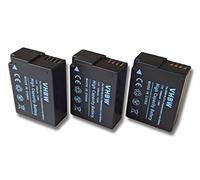 vhbw 3X Batería Recargable Compatible con Panasonic Lumix DMC-FZ1000, DMC-FZ2000, DMC-G70 cámara Digital, DSLR (1000 mAh, 7,2 V, Li-Ion)