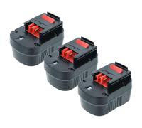 vhbw 3X batería reemplaza Black & Decker BPT1047, Firestorm FS120B, FS120B, FS120BX, FSB12 para Herramienta (2000 mAh, NiMH, 12 V)