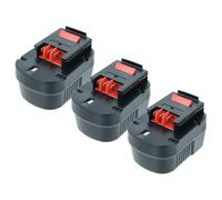 vhbw 3X batería reemplaza Black & Decker BPT1047, Firestorm FS120B, FS120B, FS120BX, FSB12 para Herramienta (3000 mAh, NiMH, 12 V)