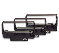 vhbw 3x Cinta de color de escritura compatible con Bixolon SRP 275, SRP 270 impresora de matriz o de tickets - negro