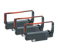 vhbw 3x Cinta de color de escritura compatible con Epson TM-U375, TM-U220D, TM-U370, TM-U325 impresora de matriz o de tickets - negro, rojo