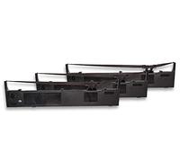 vhbw 3x Cinta de color de escritura reemplaza Epson S015086, C13S015086 para impresora de matriz o de tickets - negro
