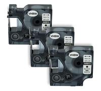 vhbw 3x cinta de escritura compatible con Dymo 5000, 2000, 5500, 1000+, 1000, 4500, 3500 impresora etiquetas 7m x 9 mm negro a blanco