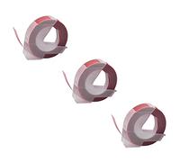 vhbw 3x cinta de estampación 3D, de escritura compatible con Dymo 1535, 1540, 1550, 1570, 1575, 1745 impresora etiquetas 3m x 9 mm blanco a rojo