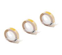 vhbw 3x cinta de estampación 3D, de escritura compatible con Dymo 15447, 1535, 1540, 1550, 1570, 1575 impresora etiquetas 3m x 9 mm blanco a amarillo