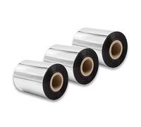 vhbw 3x cinta transferencia térmica compatible con Zebra XiIII, Xi-Serie, XiIII plus impresora etiquetas indeleble 80mmx300m cera plus