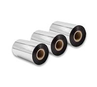 vhbw 3x cinta transferencia térmica compatible con Zebra Z6M, Z6M+, ZM400, ZM600, ZT200, ZT220, ZT230 impresora etiquetas indeleble 110mmx300m cera plus