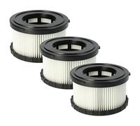 vhbw 3x Filtro compatible con Dewalt DCV517N-XJ 18V, DCV517N 18V, DC 515 18V, DCV 517 N 18V aspiradora - filtro Hepa negro blanco