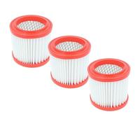 vhbw 3x Filtro compatible con Einhell BT-VC 700, TV-VC 500, 2351612, AFF 18, TH-VC 1318, TH-VC 1425 aspirador de ceniza - filtro Hepa rojo blanco