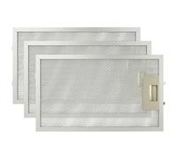 vhbw 3x Filtro metálico de grasa compatible con AEG 8160D-B, 8160D-AL, 8160D-M/GB, 8160D-M, 8160D-W campana extractora - 32,5 x 19,6 x 0,85 cm metal