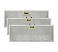 vhbw 3x Filtro metálico de grasa compatible con Bauknecht DLHI 5360 857453401050, 5360 857453401051 campana extractora - 45,9 x 17,7 x 0,85 cm metal